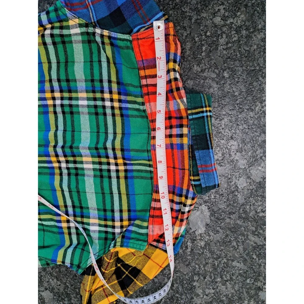 GAP Kids Multicolor Plaid Flannel Shirt Button Up Size Large Boys Organic Cotton